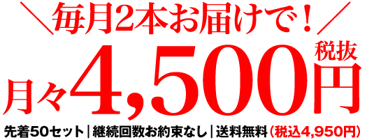 月々4,500円（税抜）送料無料
