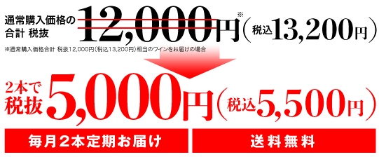 ご注文から3営業日以内にお届け 税抜5,000円（税込5,500円）送料無料